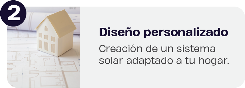 Paso 2: Dise&ntilde;o personalizado. Creaci&oacute;n de un sistema solar adaptado a tu hogar.